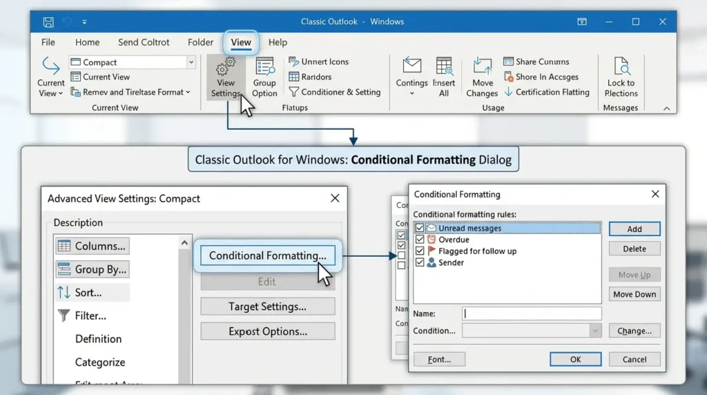 Classic Outlook for Windows dialog