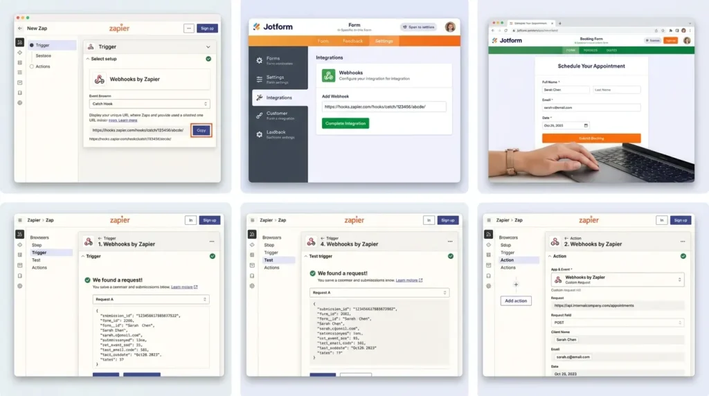How to Connect Jotform Appointments to Zapier and Automate Everything Connect Jotform to Zapier Webhooks
