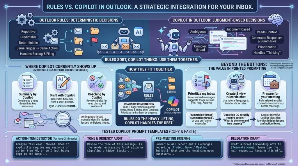 Copilot and rules in Outlook