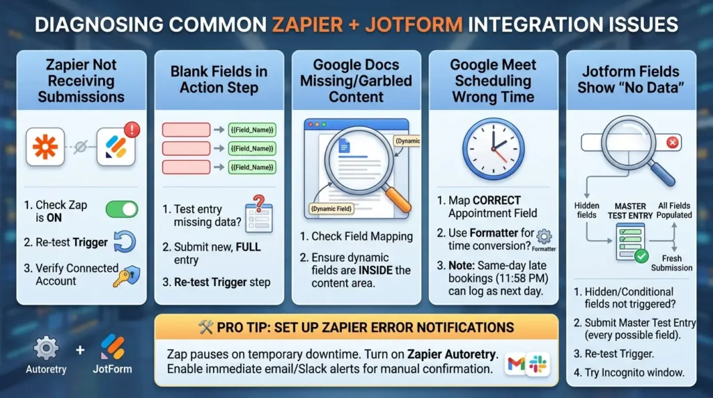 How to Connect Jotform Appointments to Zapier and Automate Everything Diagnosing common Zapier issues