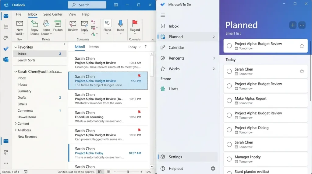 Emails sync into To Do