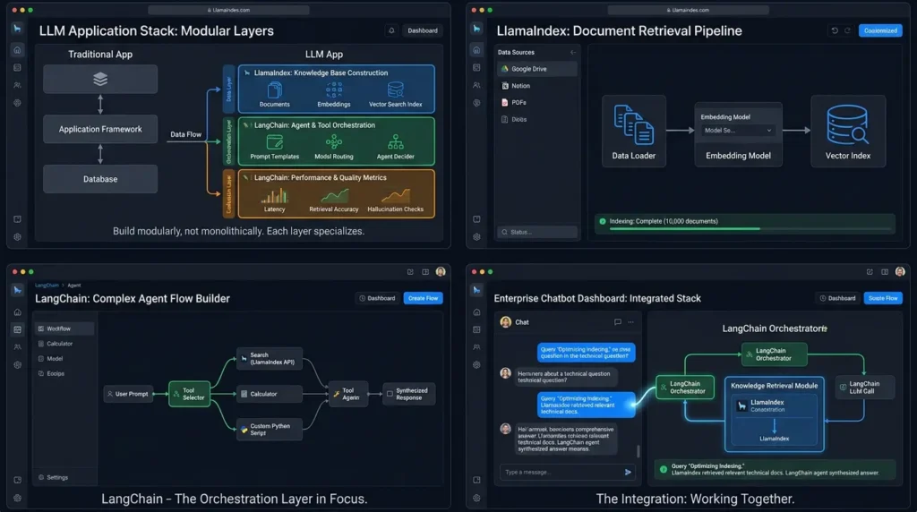 LlamaIndex vs. LangChain: How to Choose, Combine, and Evaluate Them in Production RAG LlamaIndex LangChain applications