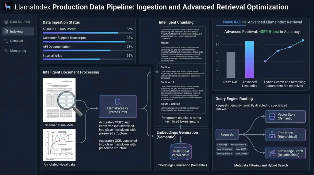 LlamaIndex vs. LangChain: How to Choose, Combine, and Evaluate Them in Production RAG LlamaIndex multimodal data Retrieval