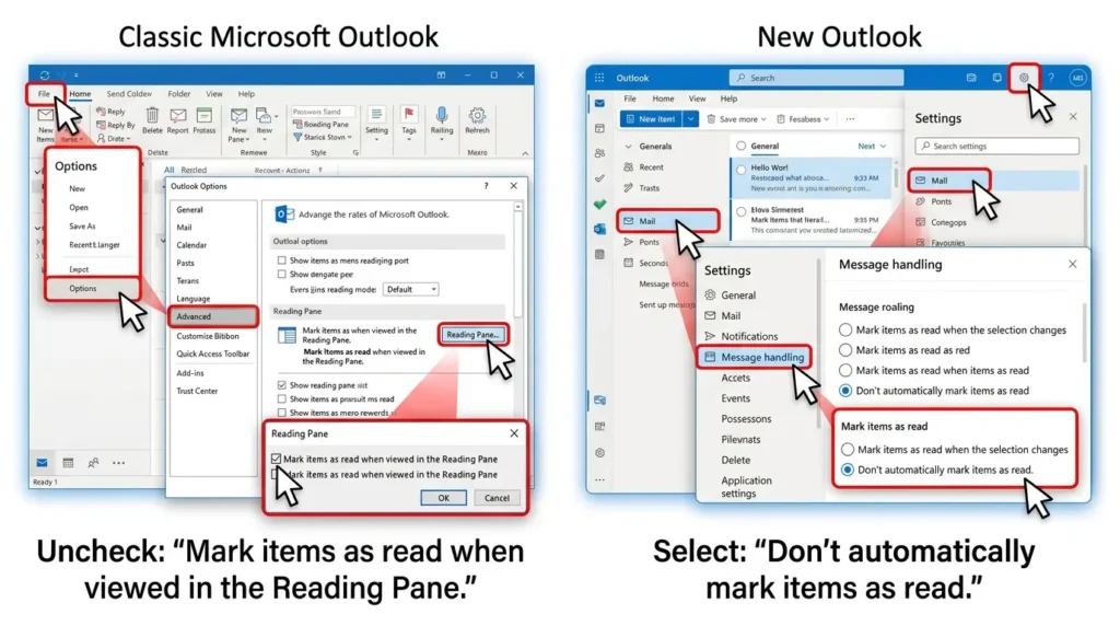 Outlook mark items read