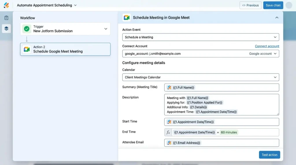 How to Connect Jotform Appointments to Zapier and Automate Everything Schedule Google Meet from Jotform