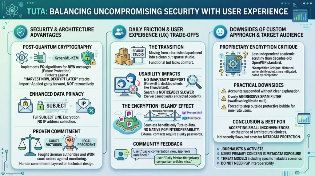 Private Email Services Compared: What Happens When Your "Zero-Access" Provider Gets a Court Order Tuta post-quantum cryptography