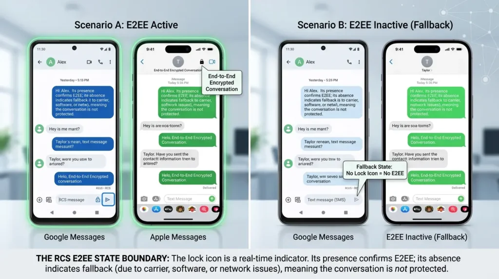 End-to-End Encryption Explained: What E2EE Protects, and What It Doesn’t Android iPhone RCS rollout security
