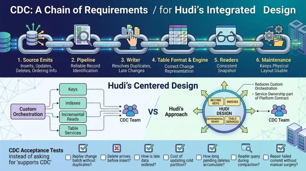 Apache Iceberg vs Delta Lake vs Hudi: Which Table Format Should You Choose? Change data capture requirements