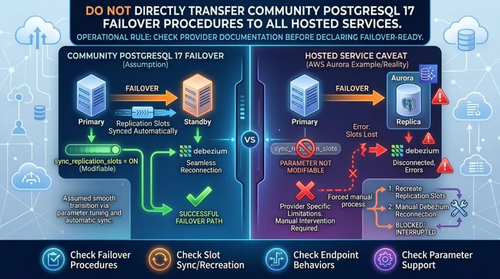 Postgres CDC in Production: Handling Failover, Retries, and Duplicates Checking managed PostgreSQL failure