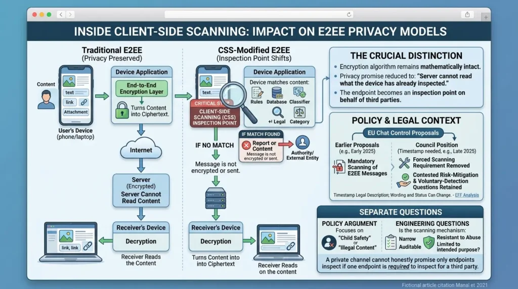 End-to-End Encryption Explained: What E2EE Protects, and What It Doesn’t Client-side scanning inspection