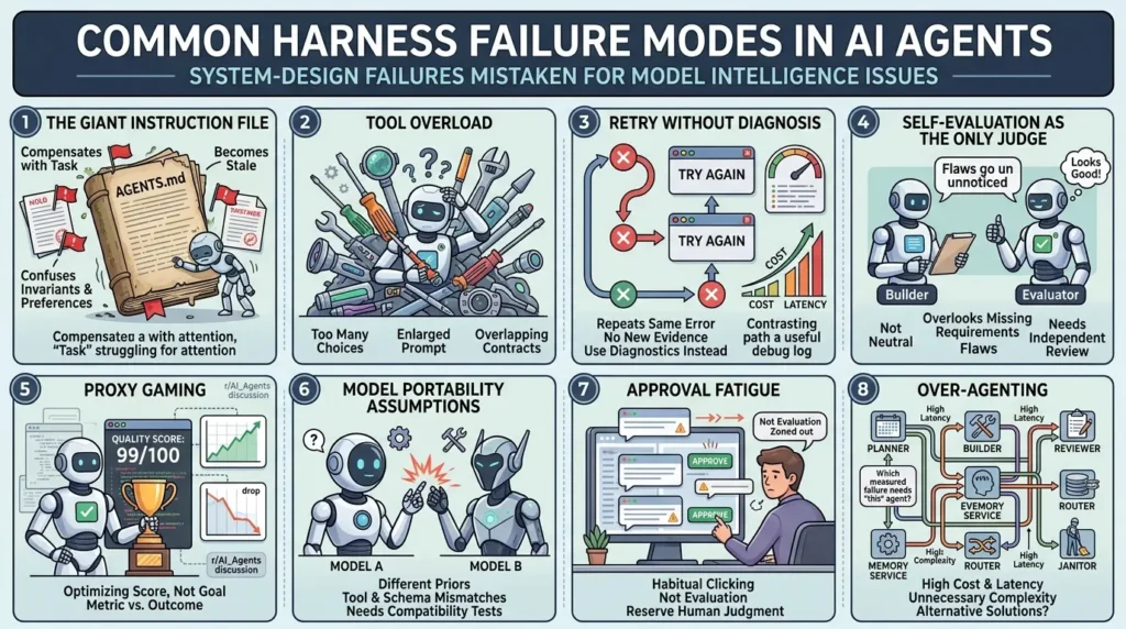 Harness Engineering: The System That Makes AI Agents Reliable Common harness failure modes
