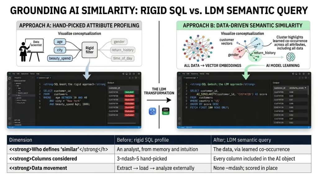 Comparing SQL and AI similarity