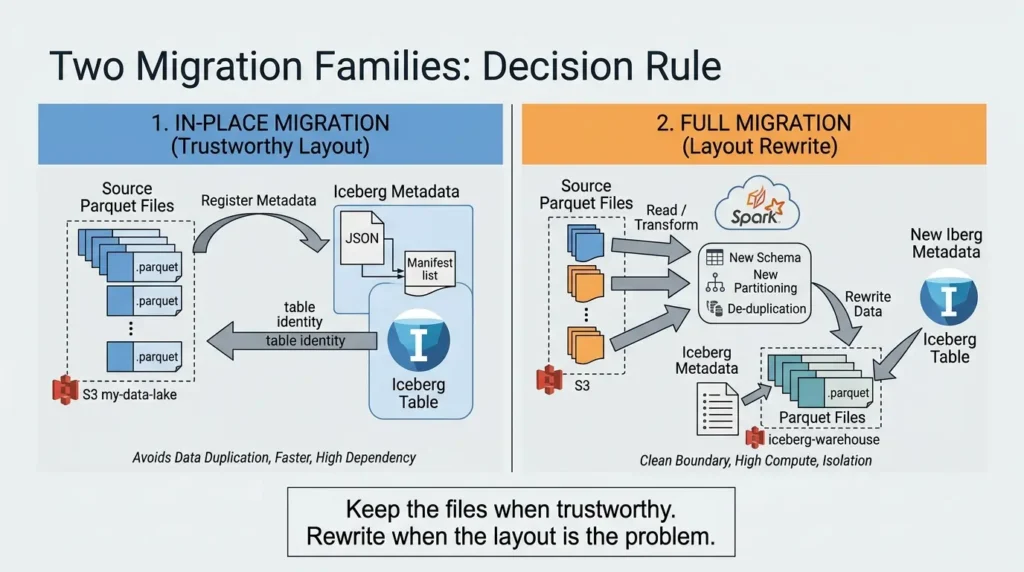 Comparing table migration strategy
