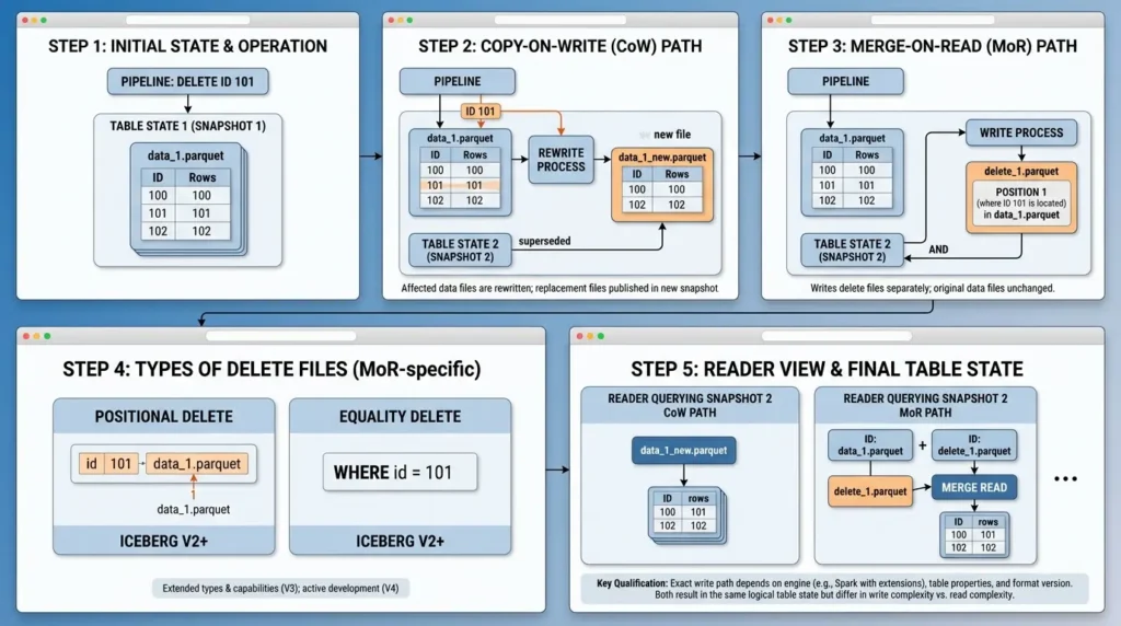 Copy-on-Write and Merge-on-Read 