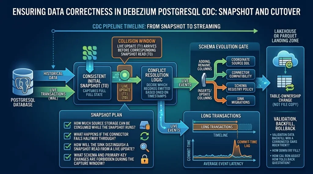 Postgres CDC in Production: Handling Failover, Retries, and Duplicates Debezium PostgreSQL connector snapshot