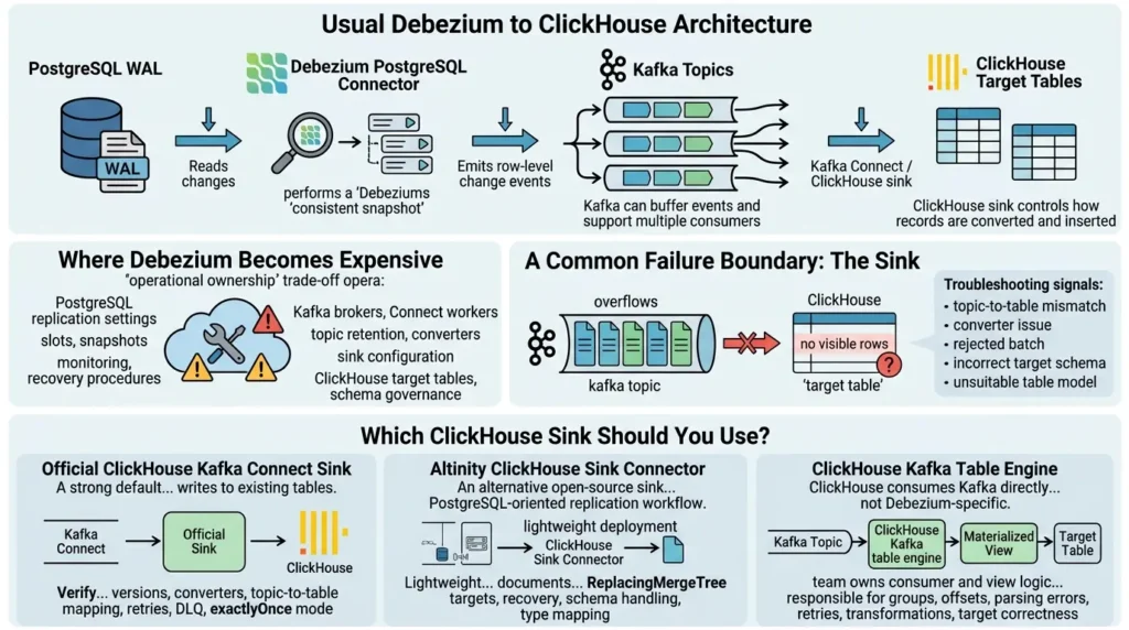 Debezium and ClickHouse sink options