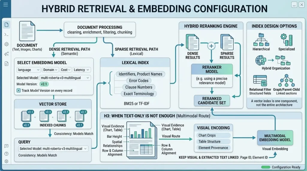 Generate embeddings and prepare hybrid retrieval