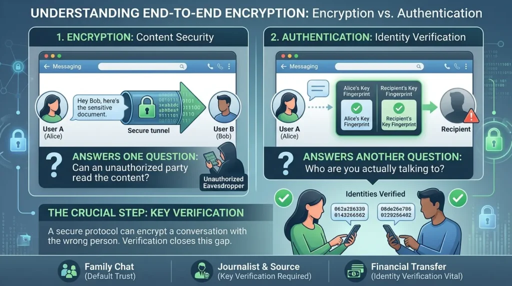 End-to-End Encryption Explained: What E2EE Protects, and What It Doesn’t Importance of key verification