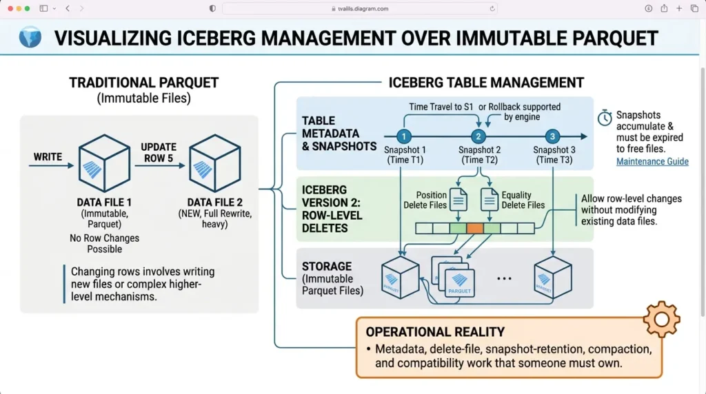 Apache Iceberg vs Parquet: What’s the Difference and When Should You Use Each? Managing Iceberg snapshots and deletes
