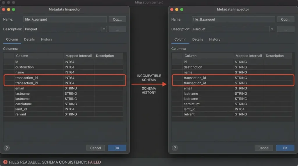 Passing schema and field identity