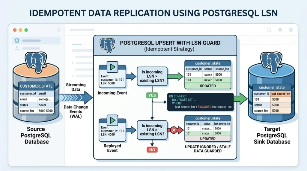 Postgres CDC in Production: Handling Failover, Retries, and Duplicates PostgreSQL upsert database