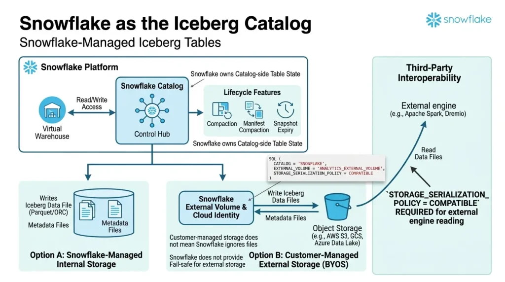 Snowflake Iceberg catalog table