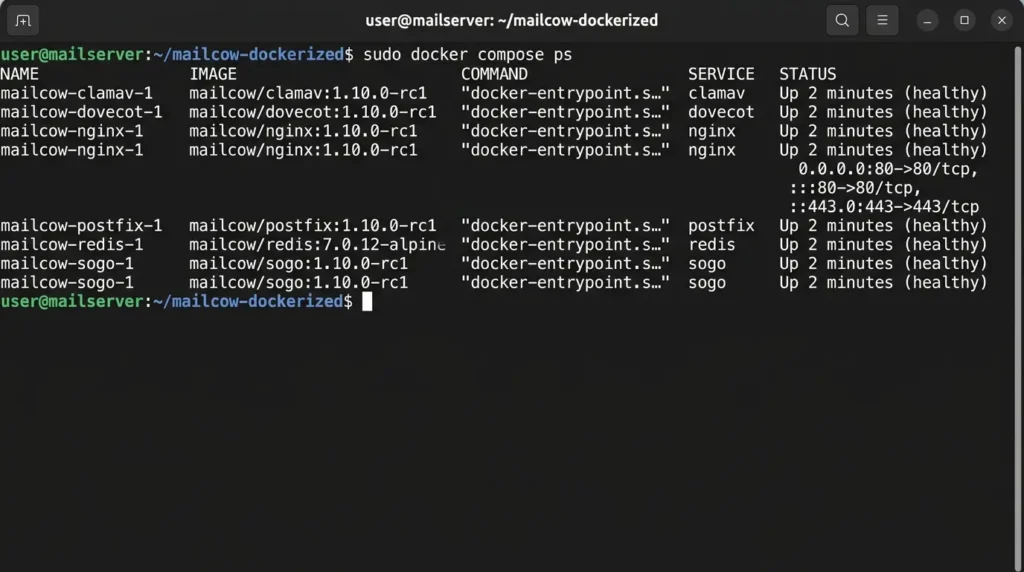 How to Build a Self-Hosted Email Server With Mailcow (Without Landing in Spam) Starting Mailcow stack with bash