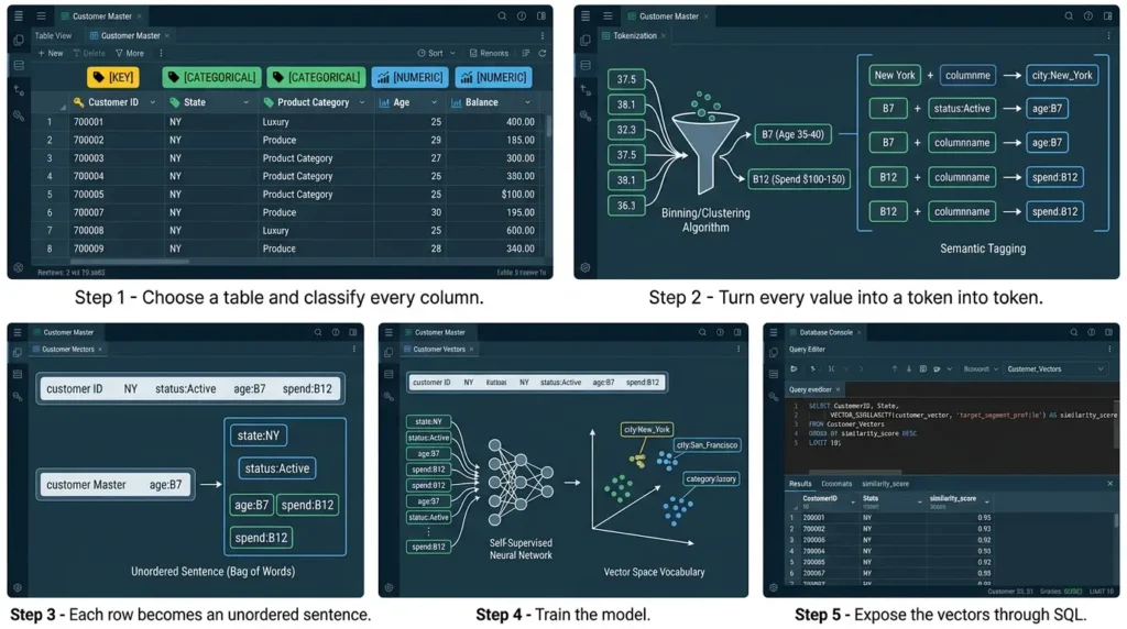 Tabular data embedding mechanism