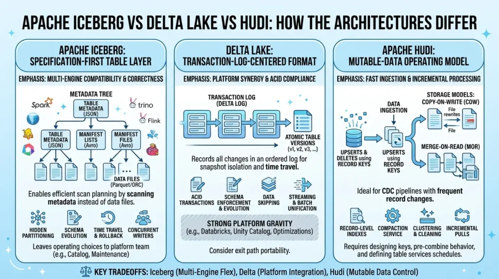 Apache Iceberg vs Delta Lake vs Hudi: Which Table Format Should You Choose? lakehouse table formats
