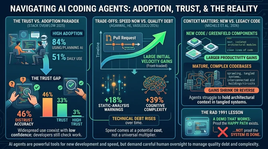 RAD and AI Coding Agents: Why Fast Prototypes Fail at the Cutover Analyzing AI coding agent research