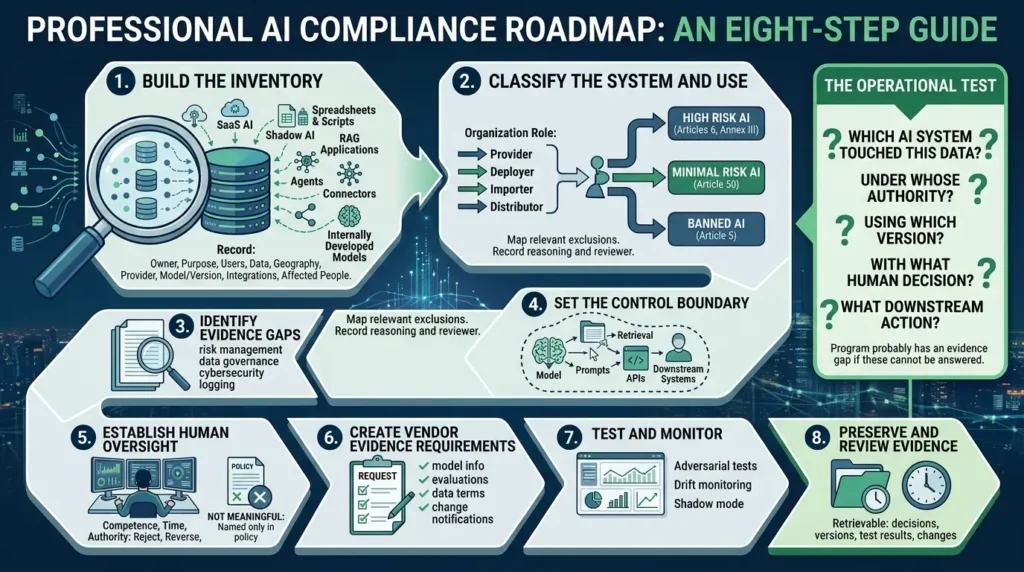 EU AI Act Compliance Guide: Deadlines, Roles, and Enterprise Requirements Compliance roadmap steps for AI