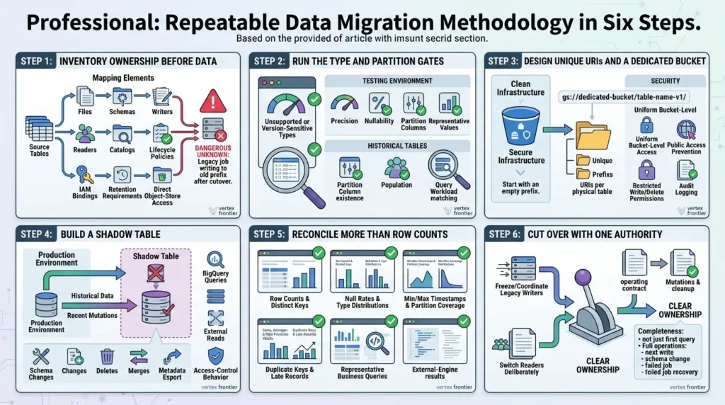 Data migration steps and framework
