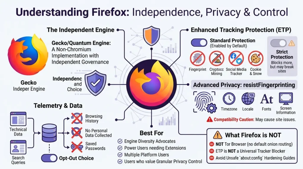 Firefox privacy features and engine
