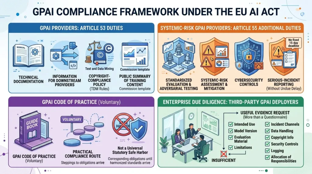 EU AI Act Compliance Guide: Deadlines, Roles, and Enterprise Requirements GPAI compliance rules