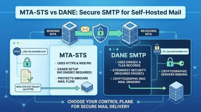 MTA-STS vs DANE for Self-Hosted Mail: Secure SMTP Delivery Without Breaking Mail Flow MTA STS versus DANE mail security