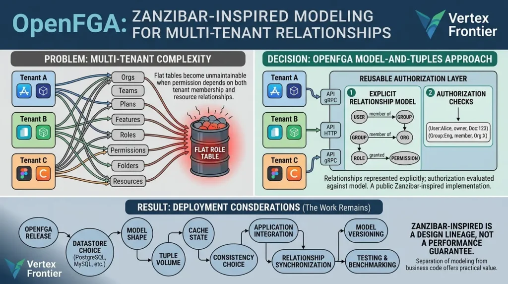 Google Zanzibar Explained: Architecture, ReBAC, Tuples, Zookies, and Open-Source Alternatives OpenFGA multi-tenant relationship