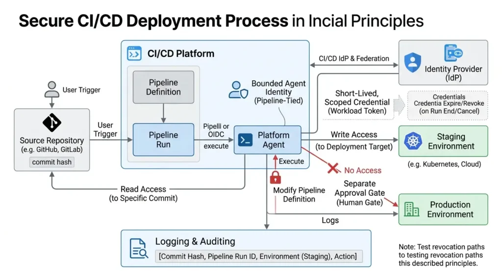 Securing Non-Human Identities (NHI) for Agentic AI: An IAM Blueprint Platform agent deploying staging