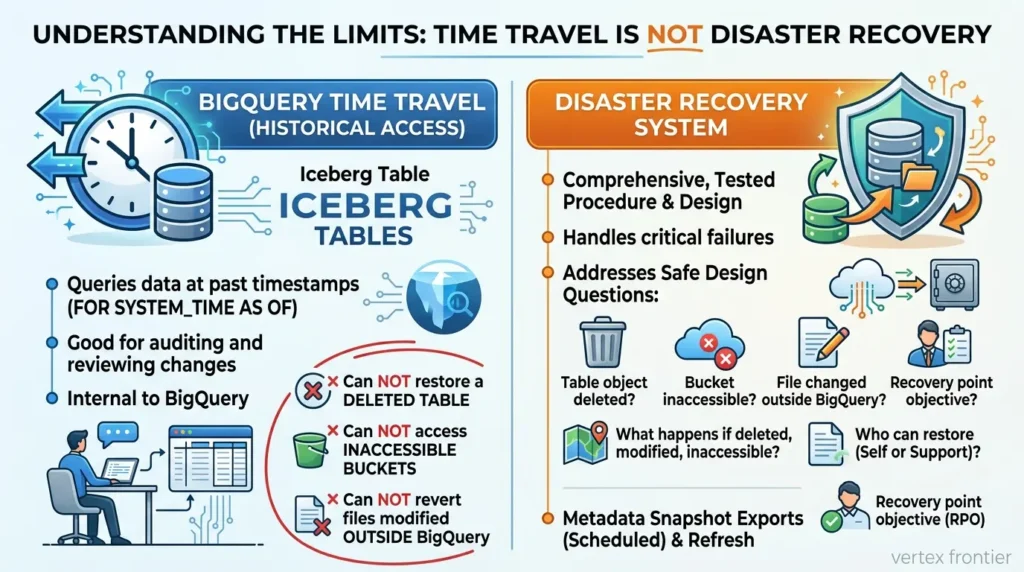Time travel Vs disaster recovery