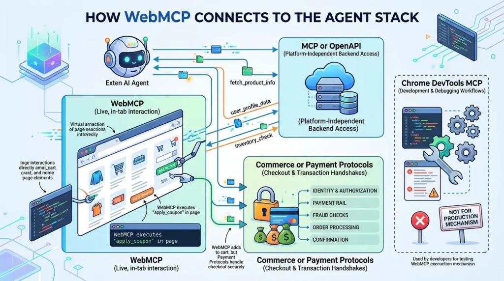 WebMCP agent stack layers