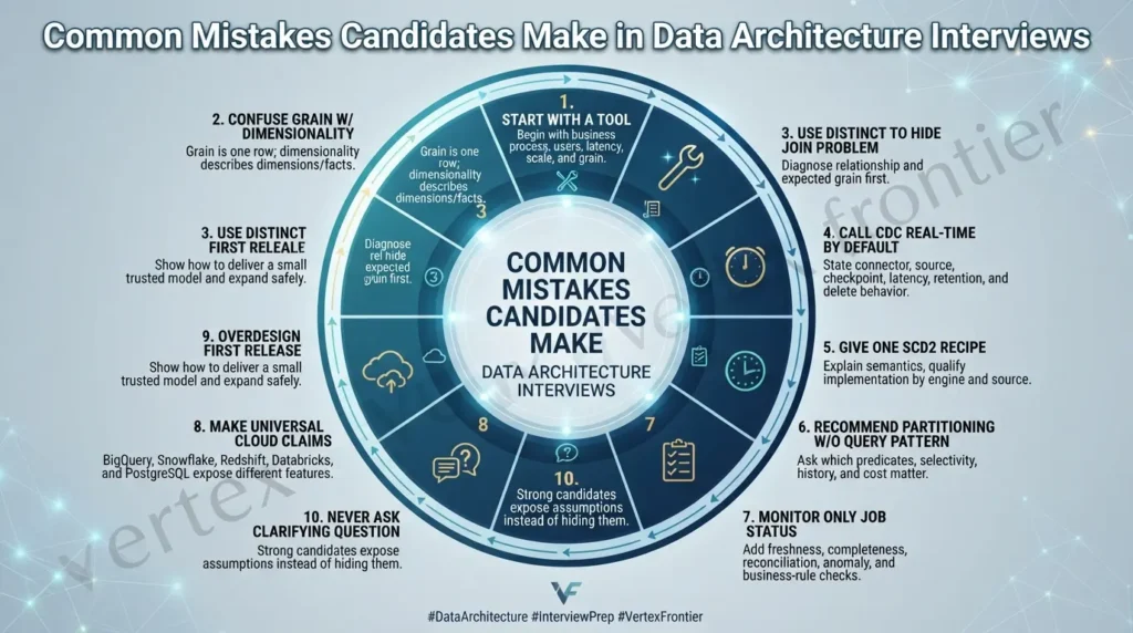 Candidate mistakes in data interview