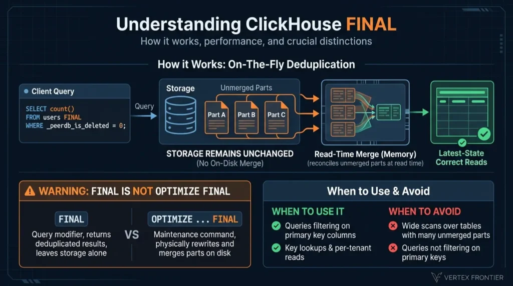 ClickHouse FINAL modifier performance 