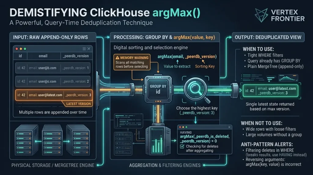 ClickHouse argMax deduplication