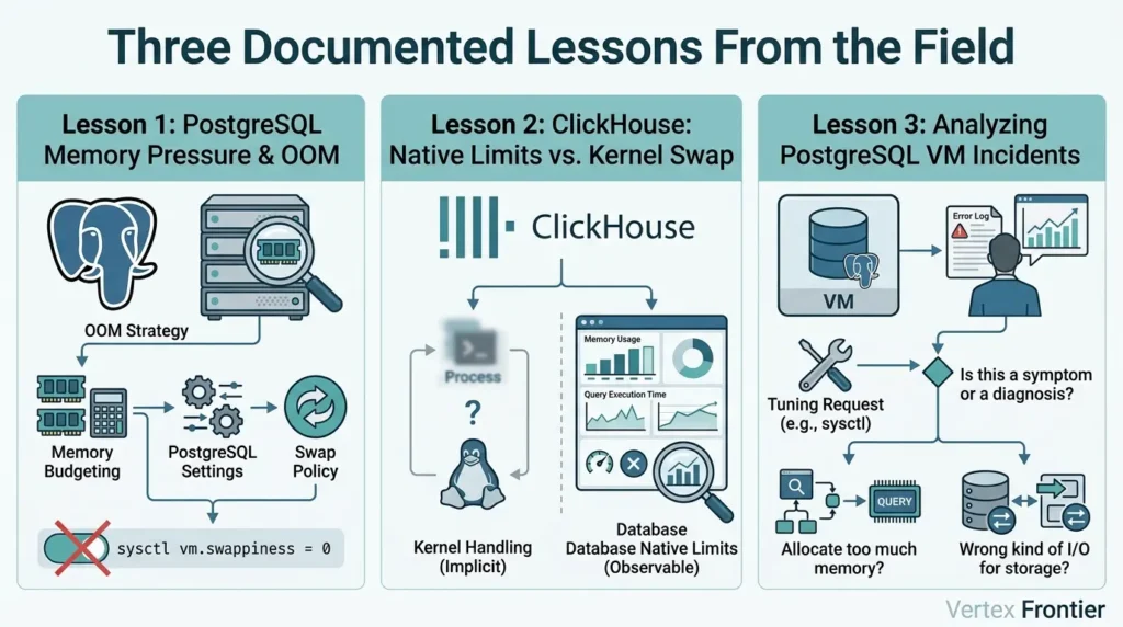 Tuning Linux vm.swappiness and Dirty Ratios for PostgreSQL and ClickHouse Database memory pressure case studies