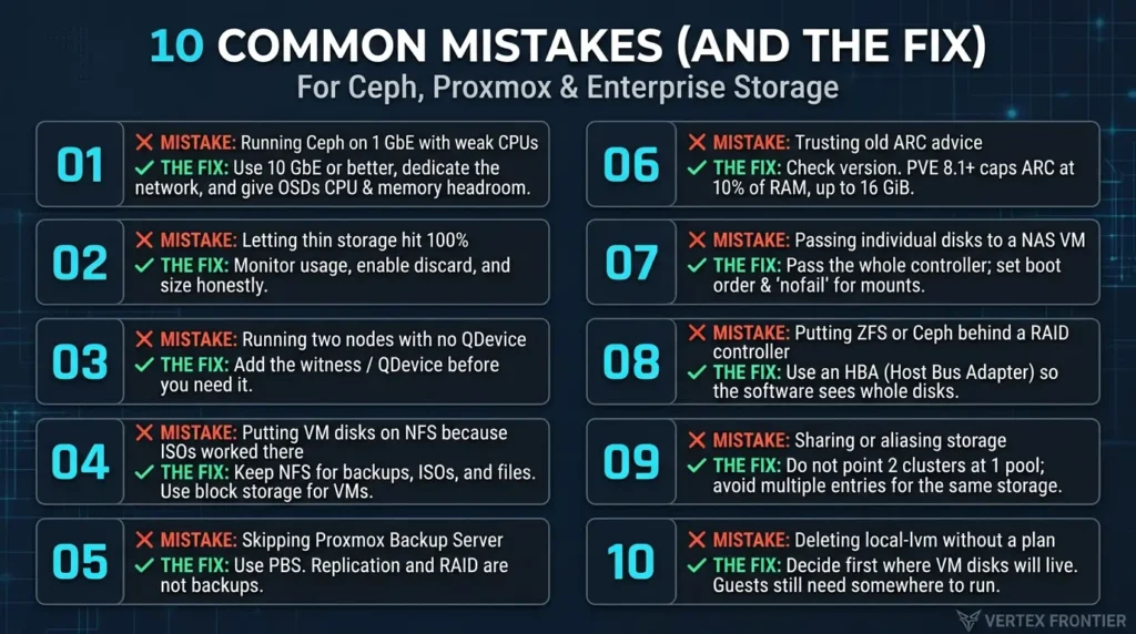Proxmox Storage Types Explained: ZFS, Ceph, LVM and NFS Fixing ten common storage mistakes