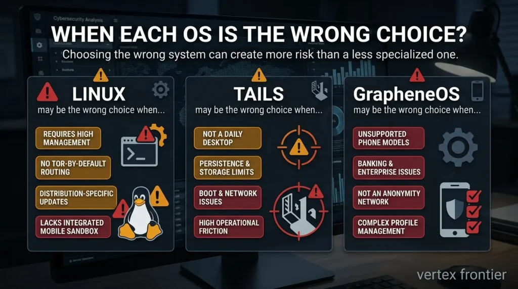 Privacy-Focused Operating Systems Compared: Linux, Tails, and GrapheneOS Identifying wrong operating systems