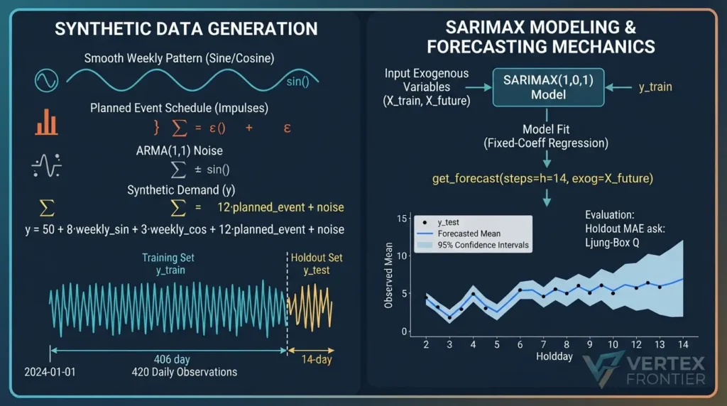 Python SARIMAX forecasting code