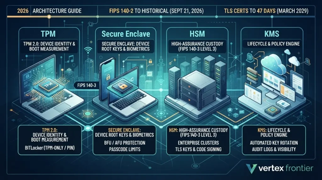 TPM vs HSM vs Secure Enclave vs KMS: Where Your Encryption Keys Should Live TPM vs HSM vs Secure Enclave vs KMS